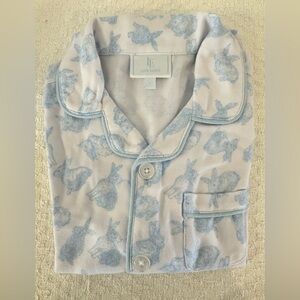 Little English Blue and White Bunny Pajama Set